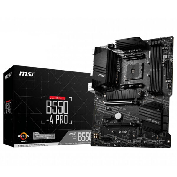 MSI B550-A PRO ATX Motherboard with DDR4 4400+MHz PCIe 4.0 Core Boost and Audio Boost