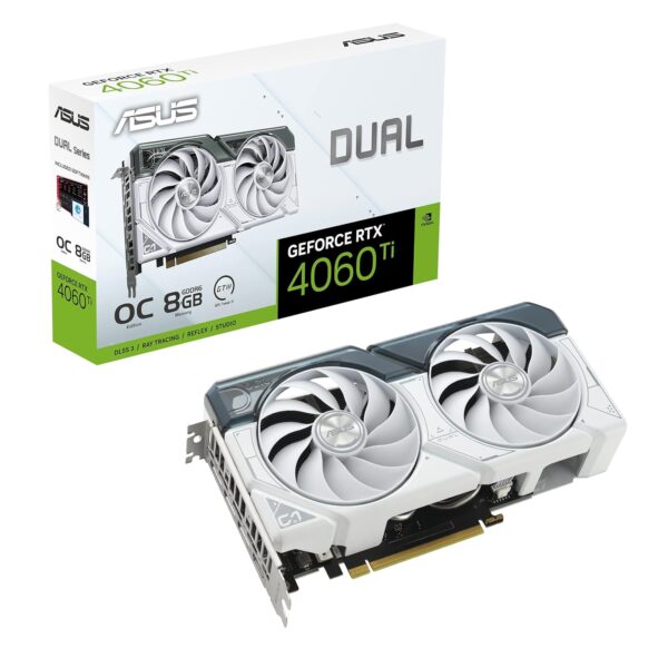 ASUS Dual GeForce RTX™ 4060 Ti White OC Edition 8GB GDDR6 Graphic Card